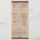 カントリーウエスタンバーベドワイヤ結婚式 プログラム (裏面)