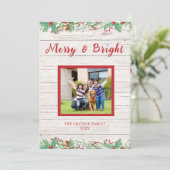 カントリーウエスタンバーンウッドフォトフラットホリデーカード シーズンカード (スタンド正面)