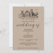 カントリーウエスタンバーン結婚式招待状 招待状 (正面)