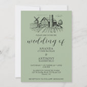 カントリーウエスタンバーン結婚式招待状 招待状 (正面)