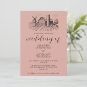 カントリーウエスタンバーン結婚式招待状 招待状 (スタンド正面)