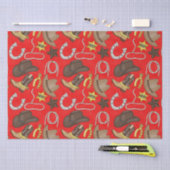 カントリーウエスタンパターンティッシュペーパー 薄葉紙 (クラフト)