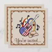 カントリーウエスタンパーティーウィズギター 招待状 (正面/裏面)