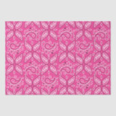 カントリーウエスタンピンクペイズリーパターンティッシュペーパー 薄葉紙 (正面)