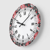 カントリーウエスタンファームバンダナペイズリーキッチン ラージ壁時計 (傾斜)