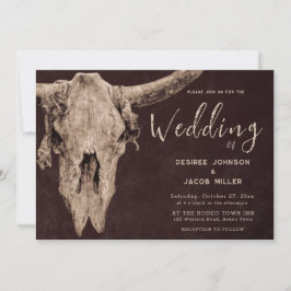 カントリーウエスタンブラウンロデオブルスカル 招待状