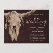 カントリーウエスタンブラウンロ素朴デオブルスカル インビテーションポストカード (正面)