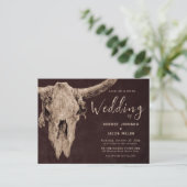 カントリーウエスタンブラウンロ素朴デオブルスカル インビテーションポストカード (スタンド正面)