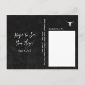 カントリーウエスタンブラックアンドホワイトロデオブルスカル インビテーションポストカード (裏面)