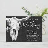 カントリーウエスタンブラックアンドホワイトロデオブルスカル 招待状 (スタンド正面)