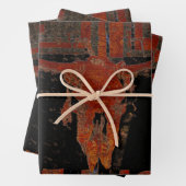 カントリーウエスタンブルスカルラストスクリプトヴィンテージ ラッピングペーパーシート (インサイチュ)