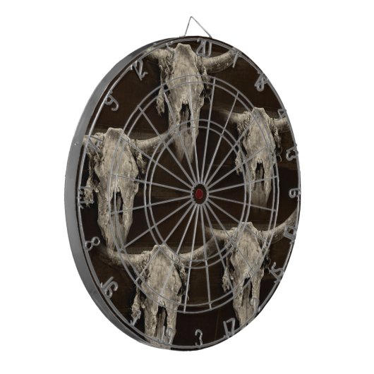 カントリーウエスタンブルスカル素朴ヴィンテージアンティーク ダーツボード (正面左)