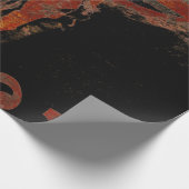 カントリーウエスタンブルスカル錆びスクリプトヴィンテージ ラッピングペーパー (角)