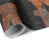 カントリーウエスタンブルスカル錆びスクリプトヴィンテージ ラッピングペーパー (ロールコーナー)