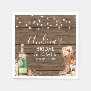 カントリーウエスタンブーツとバブリー紙ナプキン スタンダードカクテルナプキン