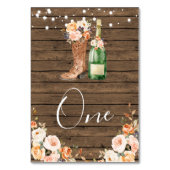 カントリーウエスタンブーツと泡立つ大きなバナー テーブルナンバー (裏面)