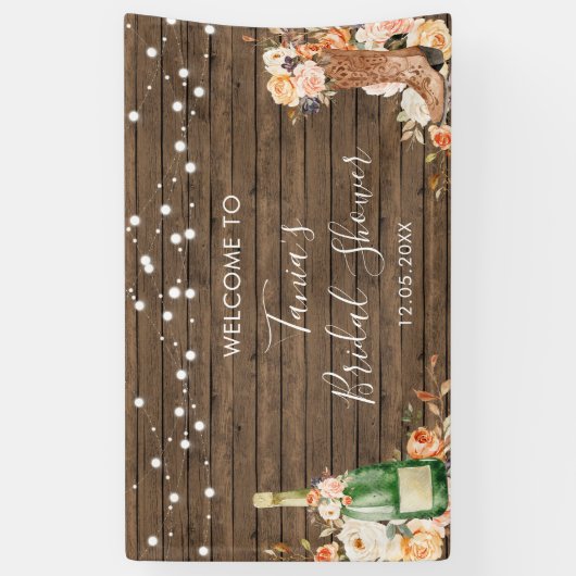 カントリーウエスタンブーツと泡立つ大きなバナー 横断幕 (縦)