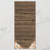 カントリーウエスタンブーツアンドバブリーブライダルシャワー メニュー (裏面)