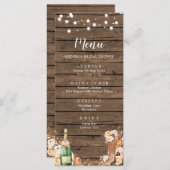 カントリーウエスタンブーツアンドバブリーブライダルシャワー メニュー (正面/裏面)