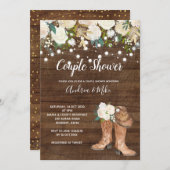 カントリーウエスタンブーツカップルのシャワー招待状 招待状 (正面/裏面)