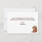 カントリーウエスタンブーツ&ハットサンキューカード サンキューカード (裏面)