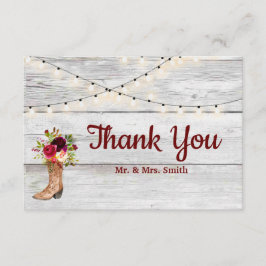 カントリーウエスタンブートボホマ素朴ルサラありがとう サンキューカード