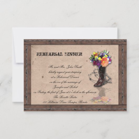 カントリーウエスタンベーブド·ワ結婚イヤーズ·リハーサル 招待状 (正面)