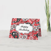 カントリーウエスタンペイズリーハッピーバースデー カード (正面)