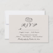 カントリーウエスタンホースアイボリー素朴ウェディングRSVP 出欠カード (正面)