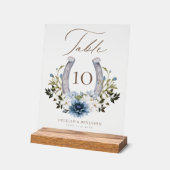 カントリーウエスタンホースシューウォーター色フローラクレスト アクリルサイン (傾斜)