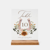 カントリーウエスタンホースシューウォーター色フローラクレスト アクリルサイン (正面)