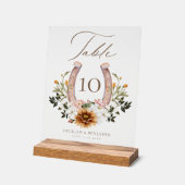 カントリーウエスタンホースシューウォーター色フローラクレスト アクリルサイン (傾斜)