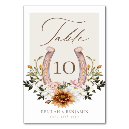 カントリーウエスタンホースシューウォーター色フローラクレスト テーブルナンバー (裏面)