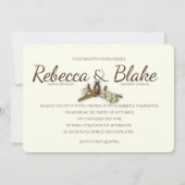 カントリーウエスタンホースシューズとロープノット 招待状 (正面)