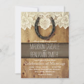 カントリーウエスタンホースシューレース結婚式招待状 招待状 (正面)