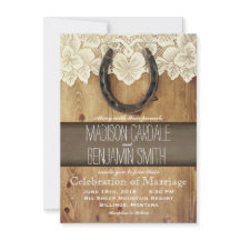 カントリーウエスタンホースシューレース結婚式招待状