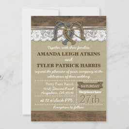 カントリーウエスタンホースシュー結婚式招待状 招待状