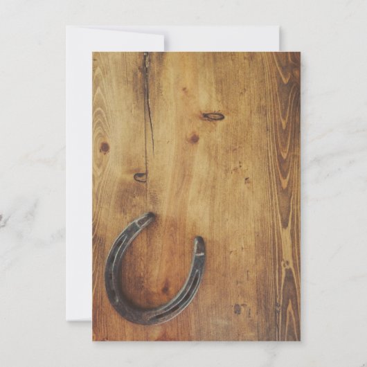 カントリーウエスタンホースショーウエデ素朴ィング招待 招待状 (裏面)