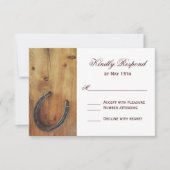 カントリーウエスタンホースシ素朴ョー結婚の出欠の返事カード 出欠カード (正面)