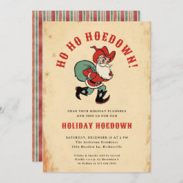 カントリーウエスタンホームダウンクリスマスサンタホリデイ 招待状