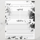 カントリーウエスタンホーリーカウズブライダルシャワーレシピページ (裏面)