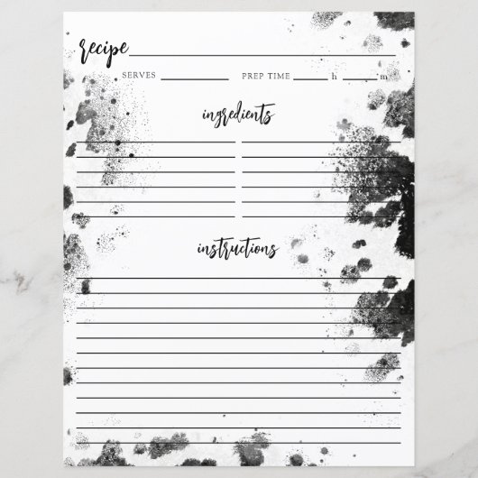 カントリーウエスタンホーリーカウズブライダルシャワーレシピページ (裏面)