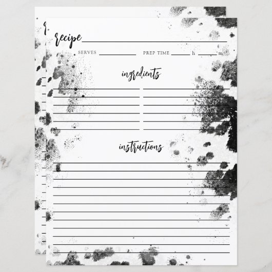 カントリーウエスタンホーリーカウズブライダルシャワーレシピページ (正面/裏面)