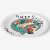 カントリーウエスタンボホーホースバースデーパーティー ペーパープレート (アングル)