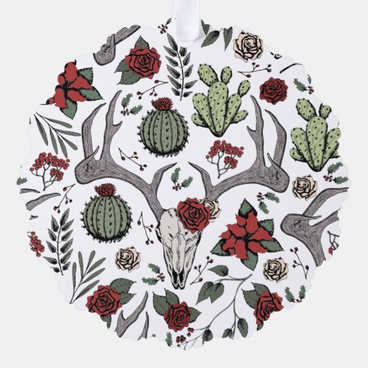 カントリーウエスタンメリークリスマスオールホリデー オーナメントカード (裏面)