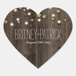 カントリーウエスタンライトアンドバーンウッド結婚式の引き出物 ハートシール