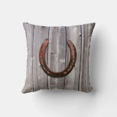 カントリーウエスタンラッキーホースシ素朴ュー木枕 クッション (裏面)