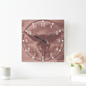 カントリーウエスタンロングオルズブルスカルカウボーイギフト スクエア壁時計 (ホーム)