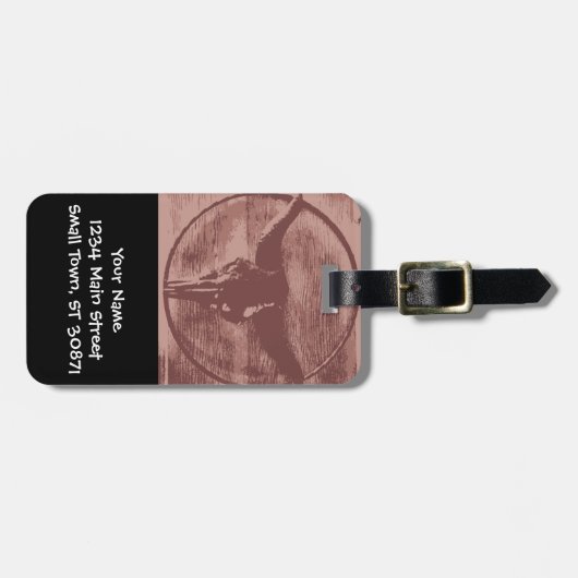 カントリーウエスタンロングホーンズブルスカルカウボーイギフト ラゲッジタグ (正面横)