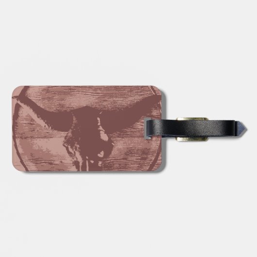 カントリーウエスタンロングホーンズブルスカルカウボーイギフト ラゲッジタグ (裏面横)